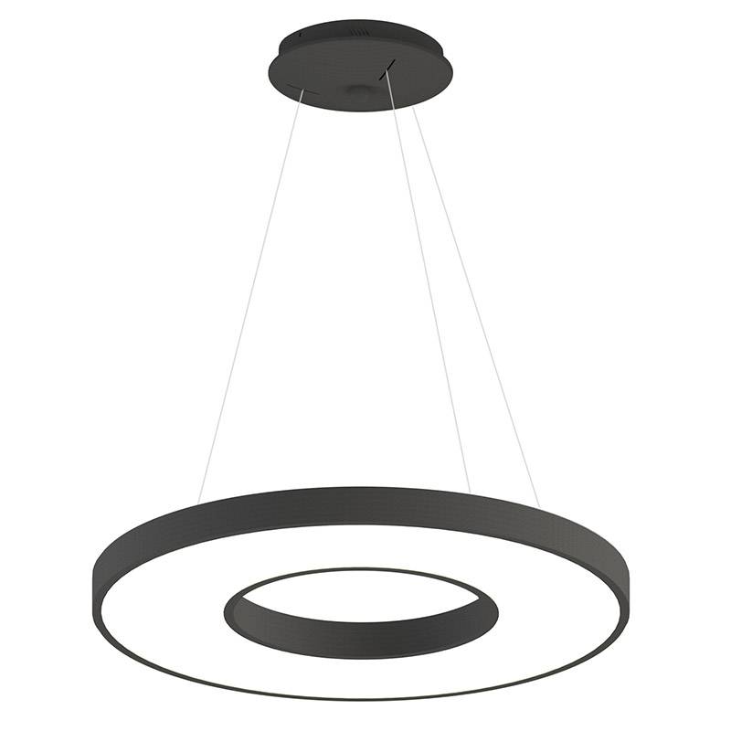 Lámpara colgante BERING 70W, negro, Triac regulable, Ø80cm, Blanco neutro, Regulable