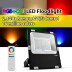 Projetor RGB+CCT Nichia Led, 30W, RF, RGB + Branco dual, Regulable