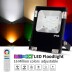 Projetor RGB+CCT Nichia Led, 10W, RF, DC24V, RGB + Branco dual, Regulable