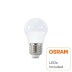 Lâmpada LED E27 G45, 6W, 220º, OSRAM Chip, Branco quente 2700K