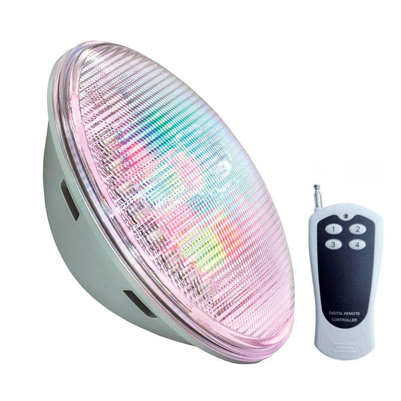 Lámpara LED PAR56 RGB para piscinas, G53, 45W, Acero inox.ext., RGB