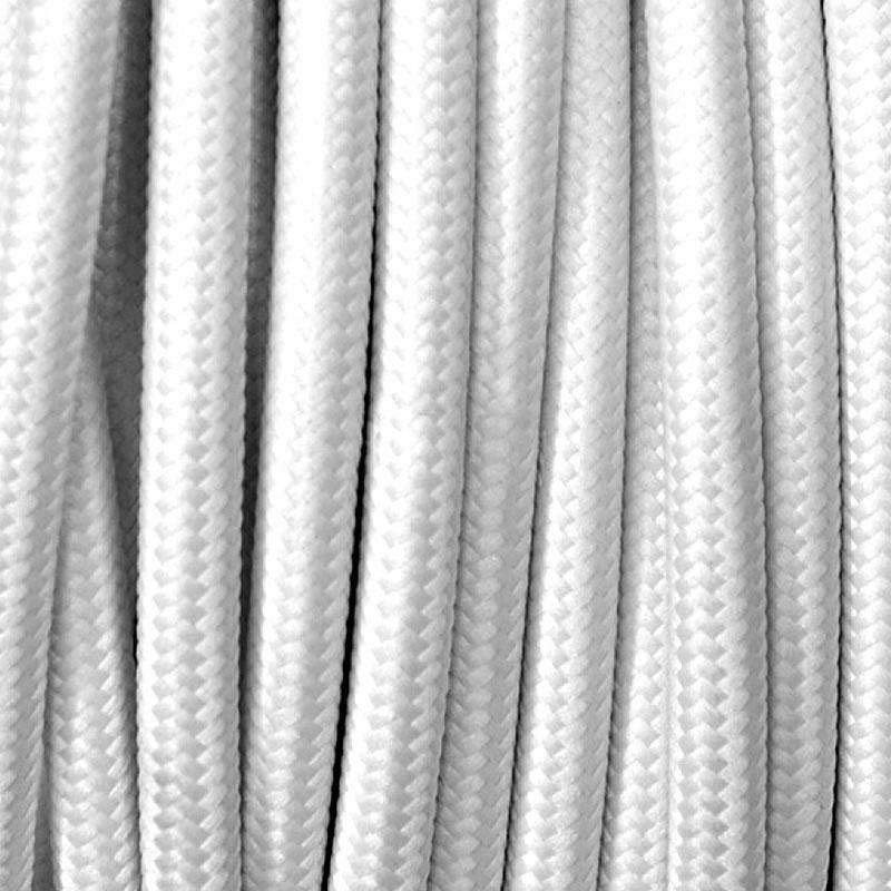 Cable textil redondo 2x0,75mm, 1m, blanco