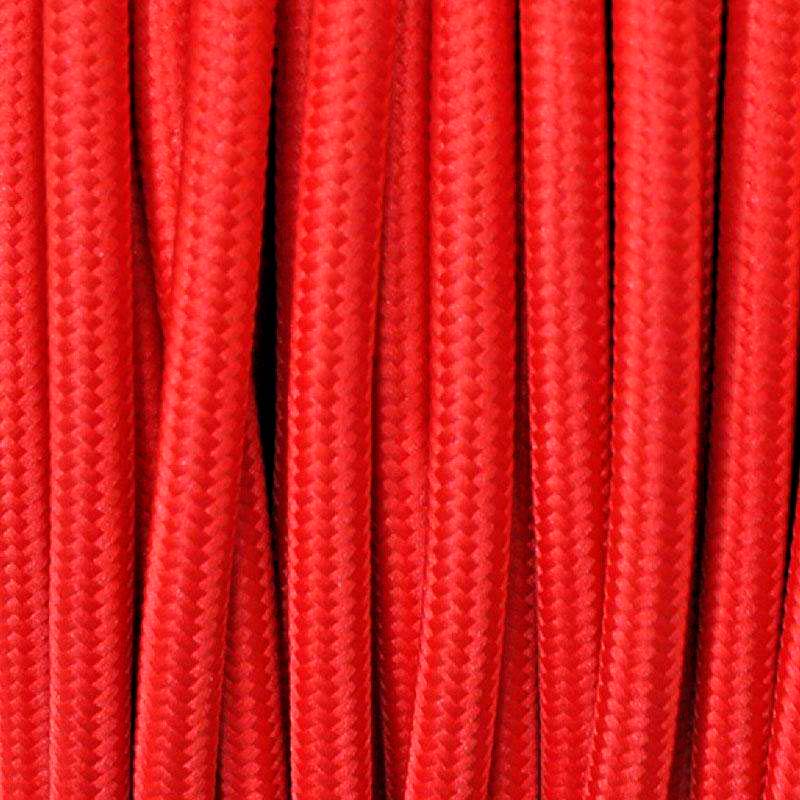 Cable textil redondo 2x0,75mm, 1m, rojo
