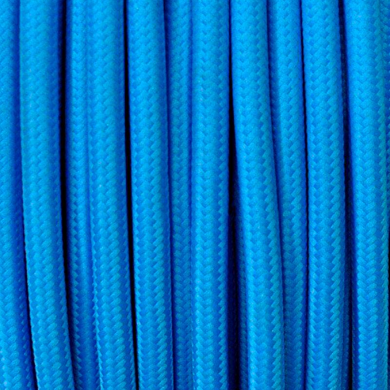Cable textil redondo 2x0,75mm, 1m, azul