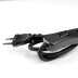Cable textil con interruptor y enchufe, 2x0,75mm, 2m, negro