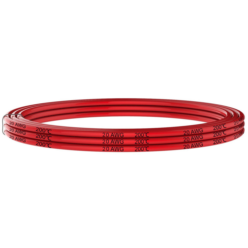 Cable anticalórico silicona 1x0,75mm, 1m, rojo