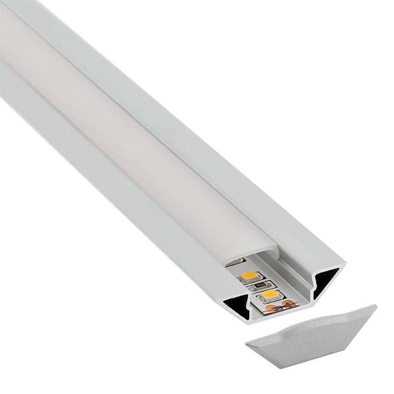 Perfil aluminio SINGE para tiras LED, 2 metros