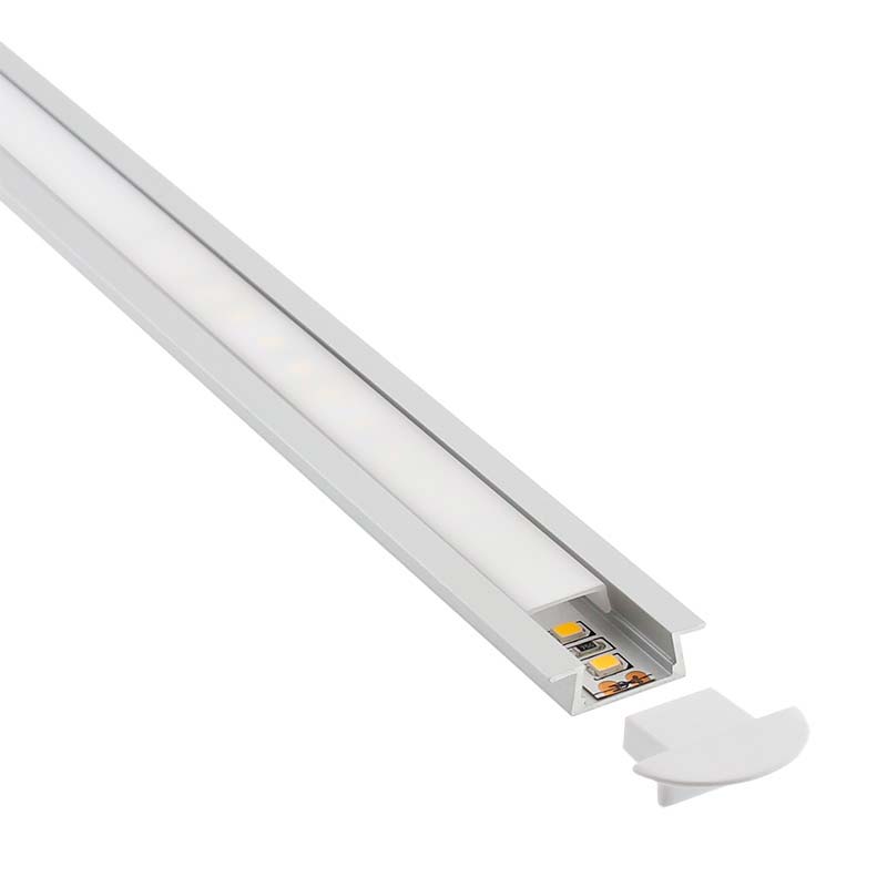 KIT - Perfil aluminio KOBE para tiras LED, 2 metros
