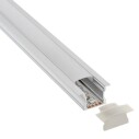 KIT - Perfil aluminio RIDA para tiras LED, 2 metros