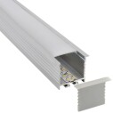 KIT - Perfil aluminio TEITO para tiras LED, 1 metro