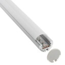 KIT - Perfil aluminio KROB para tiras LED, 1 metro