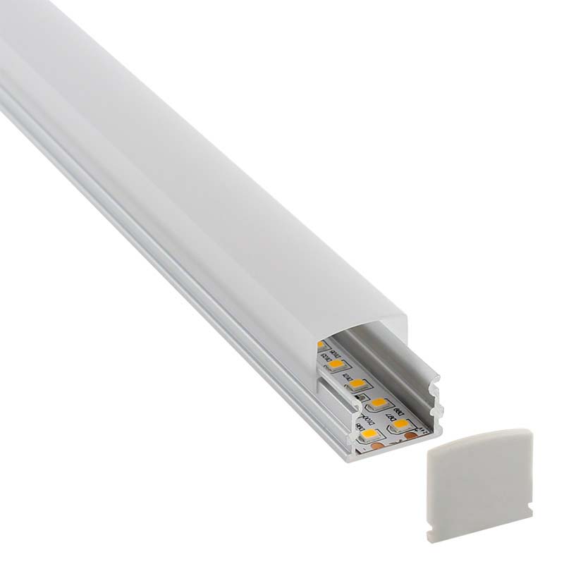 KIT - Perfil aluminio BOLL para tiras LED, 1 metro