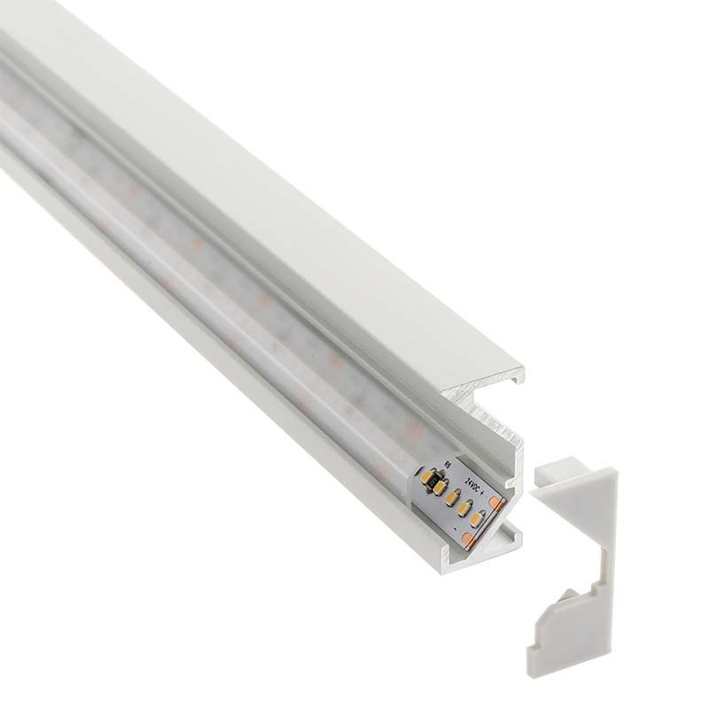 Kit Perfil aluminio WARE para tiras LED, 1 metro
