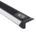 KIT - Perfil aluminio preto CINEMA para fitas LED, 1 metro