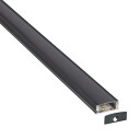 KIT - Perfil aluminio LOX para tiras LED, 1 metro, negro