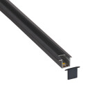KIT - Perfil aluminio OKI para tiras LED, 2 metros, negro