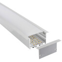 KIT - Perfil aluminio OSIC V2 para fitas LED, 1 metro