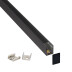 KIT - Perfil SKYRT para tiras LED, 2 metros, negro