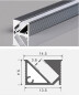 KIT - Perfil aluminio KIRK para fitas LED, 2 metros
