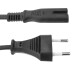 Cable de alimentación, 2 x 0,75mm, clavija EU-C7, 1m. negro