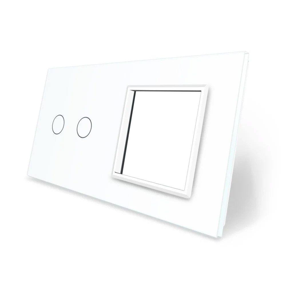Frontal 2x vidro branco 1 oco + 2 botões