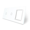 Frontal 3x cristal blanco, 1 hueco + 2 botones 