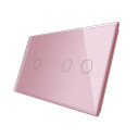 Frontal 2x cristal rosa, 3 botones