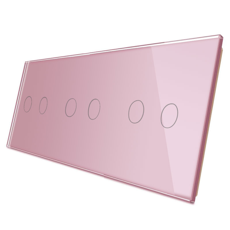 Frontal 3x cristal rosa, 6 botones