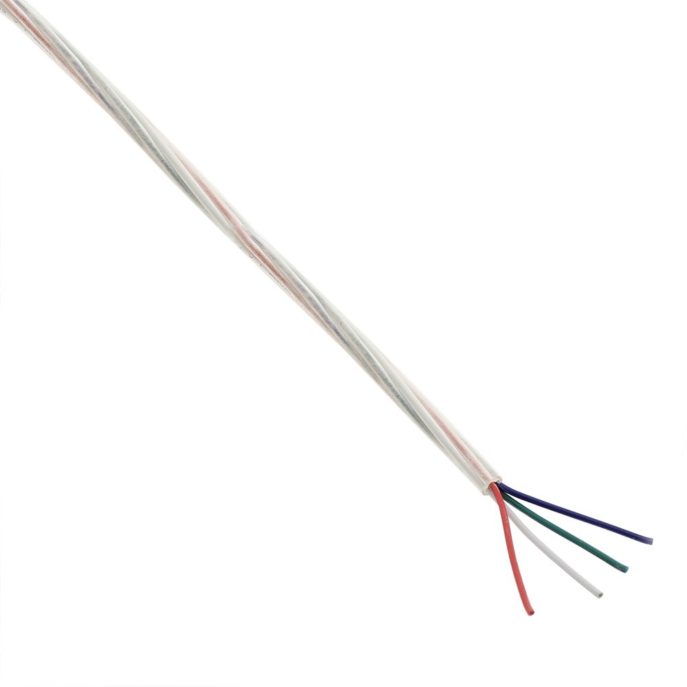 Cable redondo transparente 4x0,30mm RGB, 1m